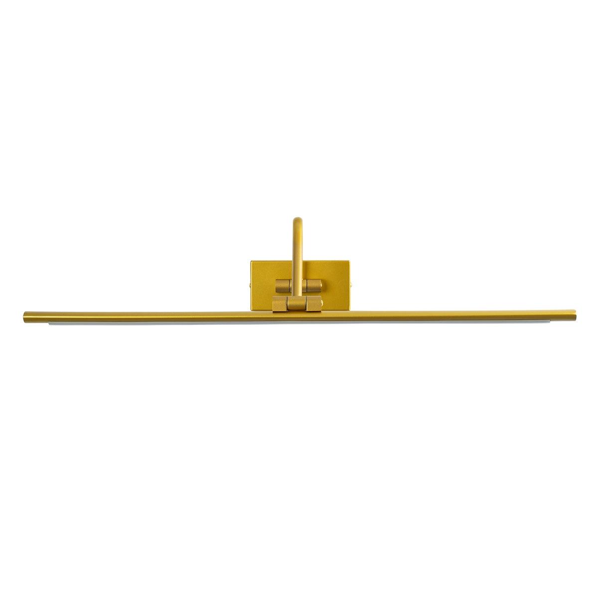GloboStar® MIRA 60433 Μοντέρνο Φωτιστικό Τοίχου - Απλίκα Καθρέπτη Μπάνιου - Πίνακα LED 12W 1400lm 120° AC 220-240V IP44 Μ60 x Π20 x Υ13cm - Φυσικό Λευκό 4500K - Χρυσό - ledmania.gr