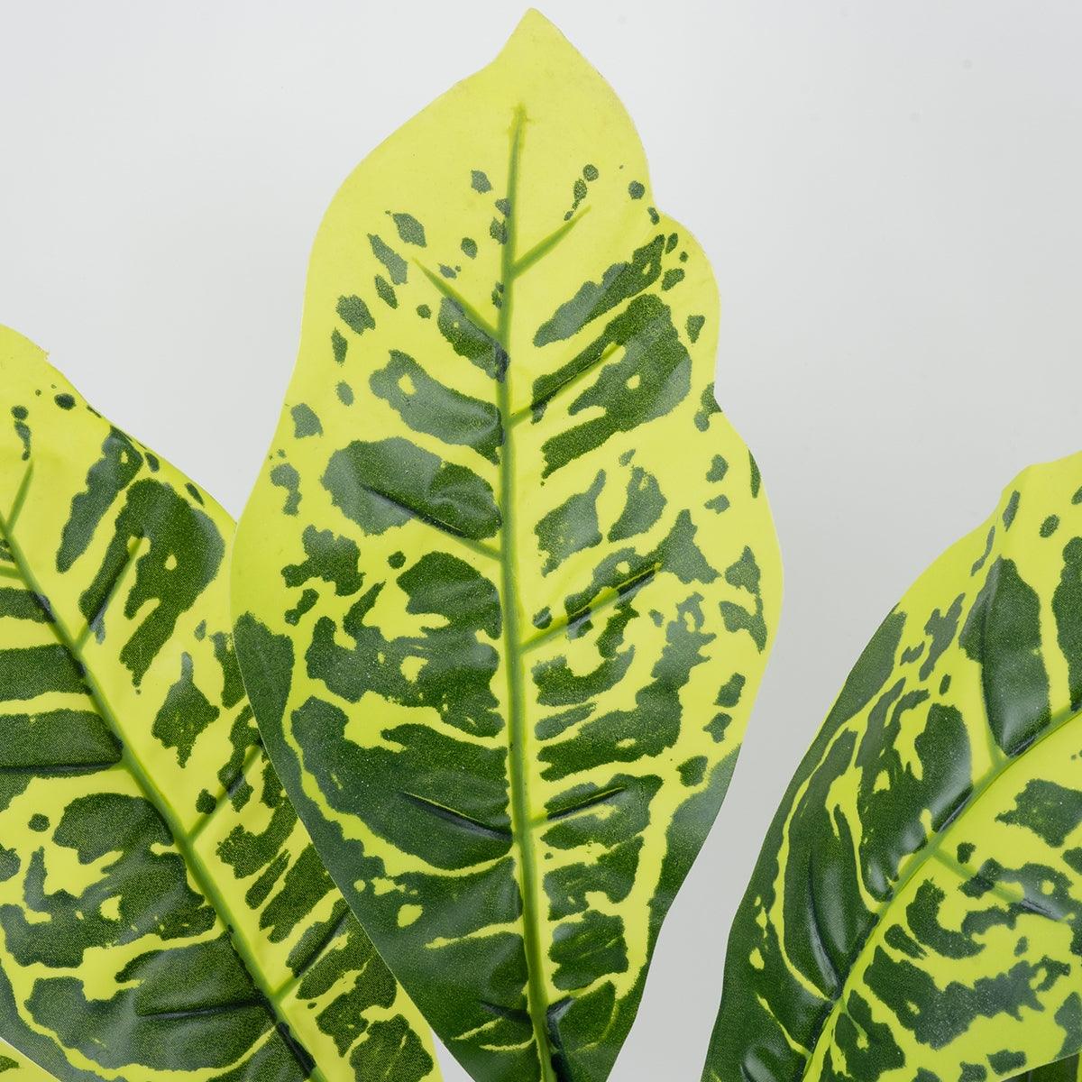 GloboStar® GREEN CROTON 78226 Τεχνητό Φυτό Κροτώνας Πράσινος - Μπουκέτο Διακοσμητικών Φυτών - Κλαδιών με Φύλλωμα Πράσινο Υ44cm - ledmania.gr